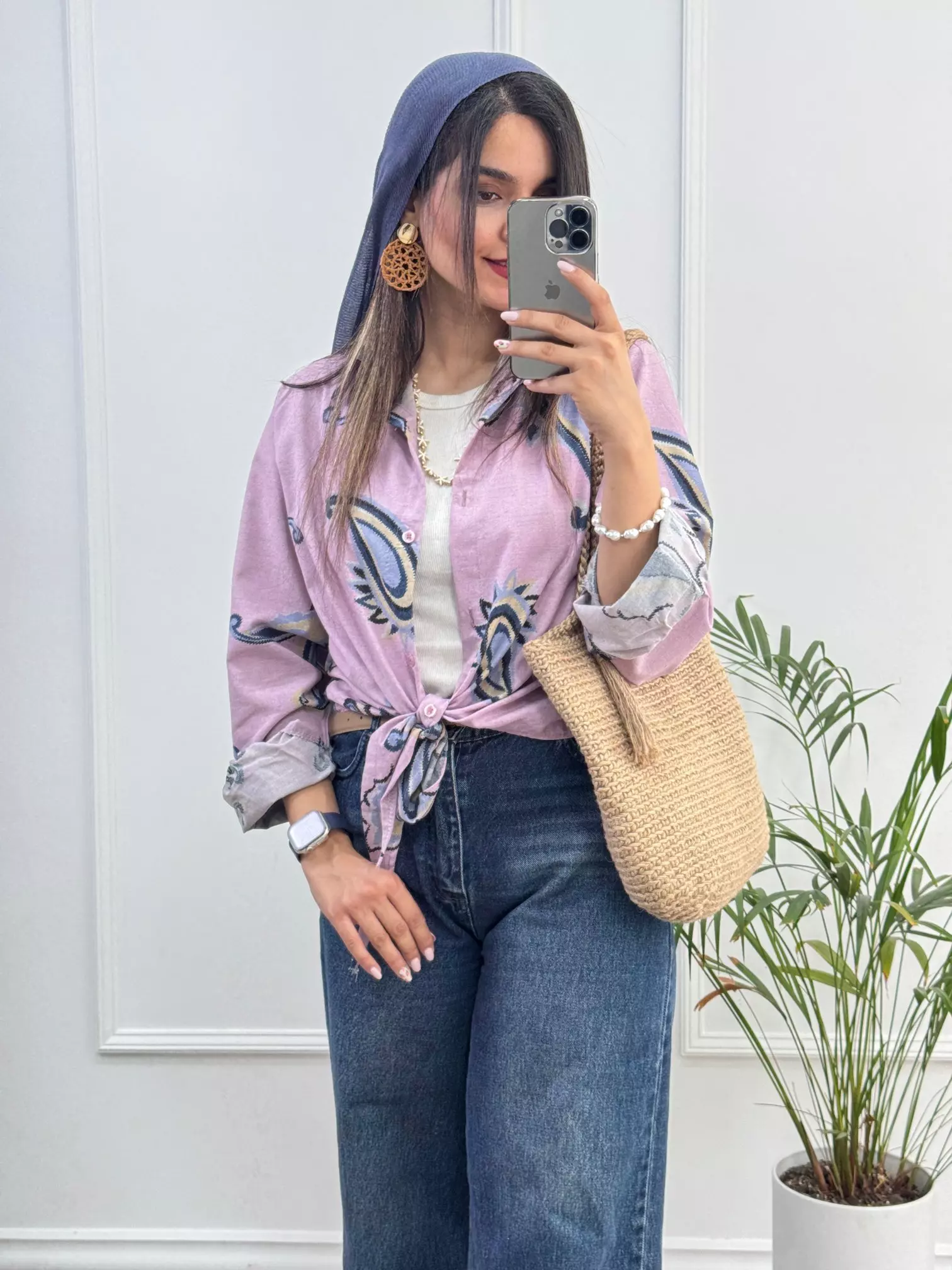 شومیز لینن گره ای ایتالیایی